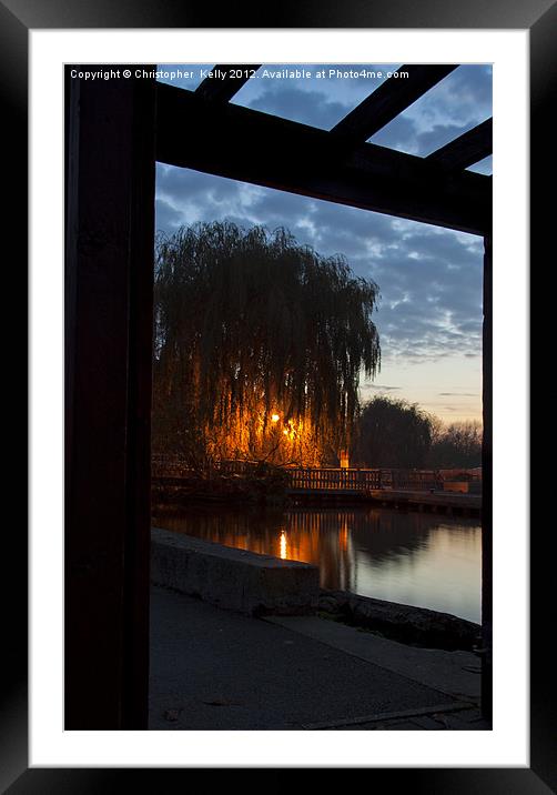 Sunset at sandford lock Framed Mounted Print by Christopher Kelly