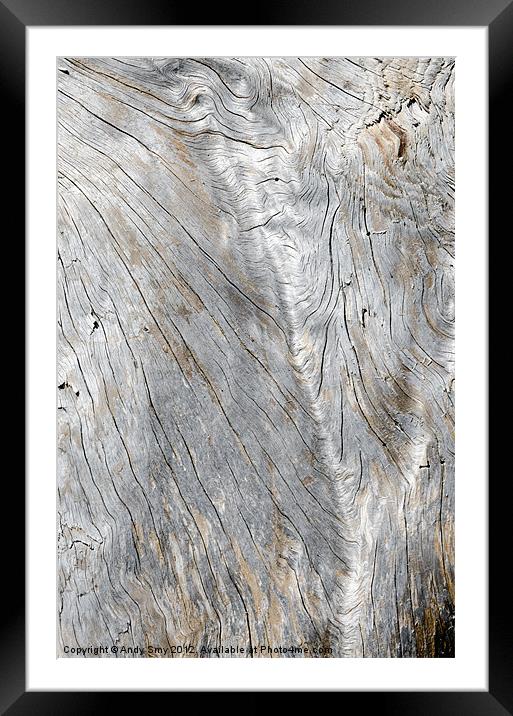 SOFT VALLEY weathered wood made smooth by the elements Framed Mounted Print by Andy Smy