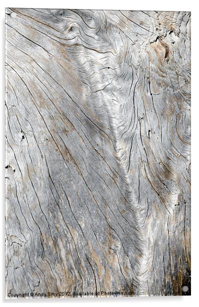 SOFT VALLEY weathered wood made smooth by the elements Acrylic by Andy Smy
