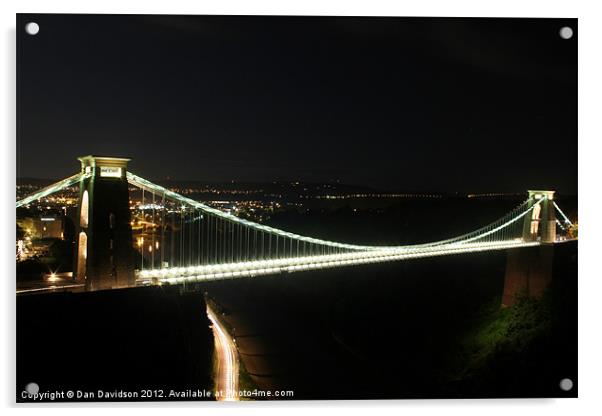 Clifton Suspension Bridge at Night Acrylic by Dan Davidson