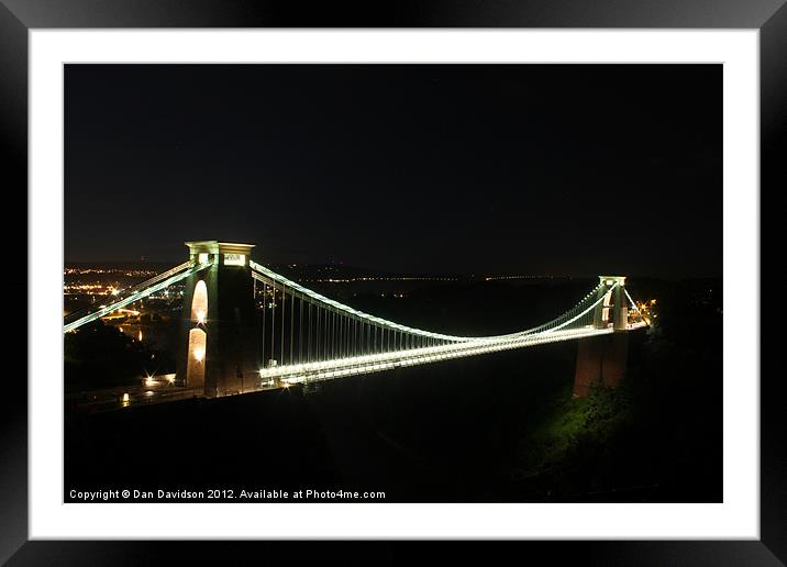Clifton Suspension Bridge @ Night Framed Mounted Print by Dan Davidson