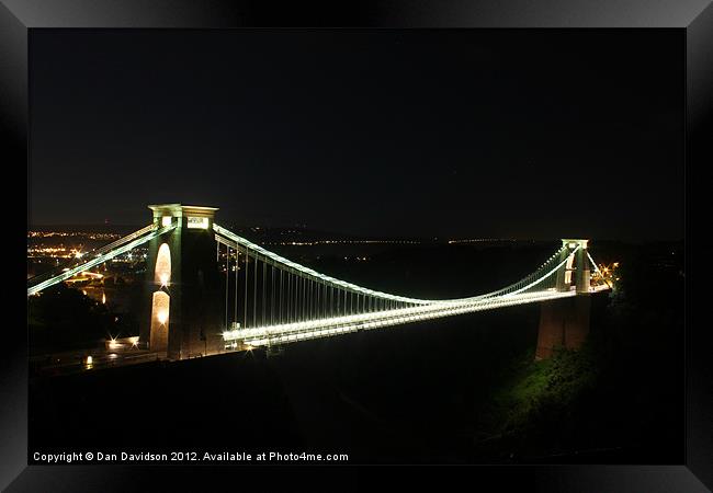 Clifton Suspension Bridge @ Night Framed Print by Dan Davidson