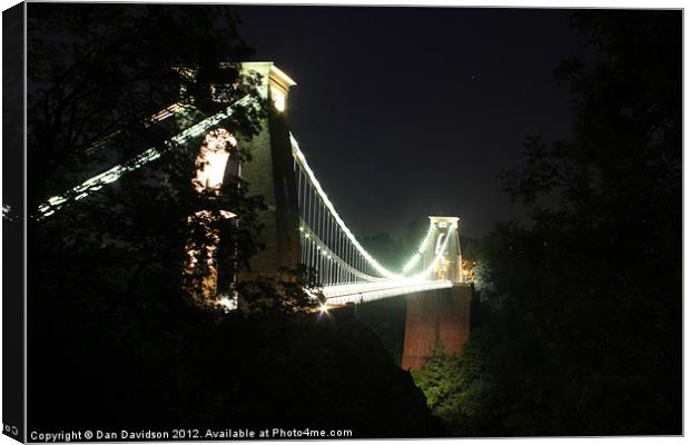 Clifton Suspension Bridge lit up Canvas Print by Dan Davidson