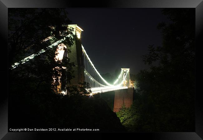 Clifton Suspension Bridge lit up Framed Print by Dan Davidson