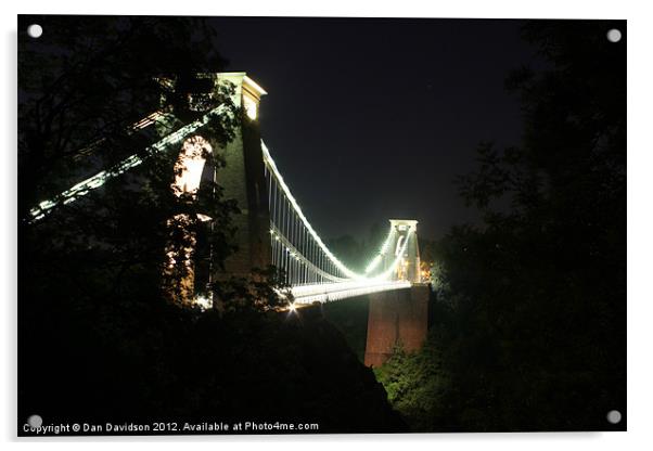 Clifton Suspension Bridge lit up Acrylic by Dan Davidson