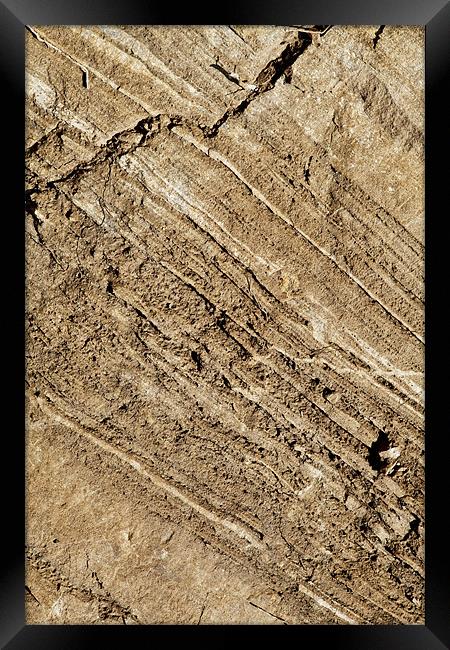 Streaky Mountain Rock Crack Framed Print by Arfabita  