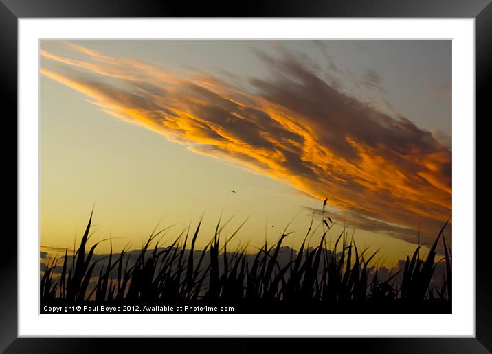 Speeding Cloud Sunset Framed Mounted Print by Paul Boyce