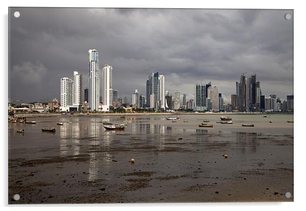skyline of Panama City Acrylic by peter schickert