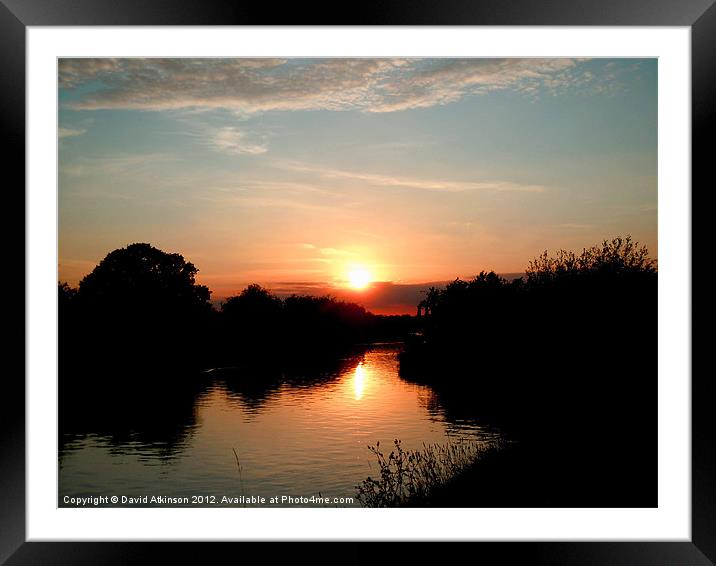 SUNSET OVER WATER Framed Mounted Print by David Atkinson