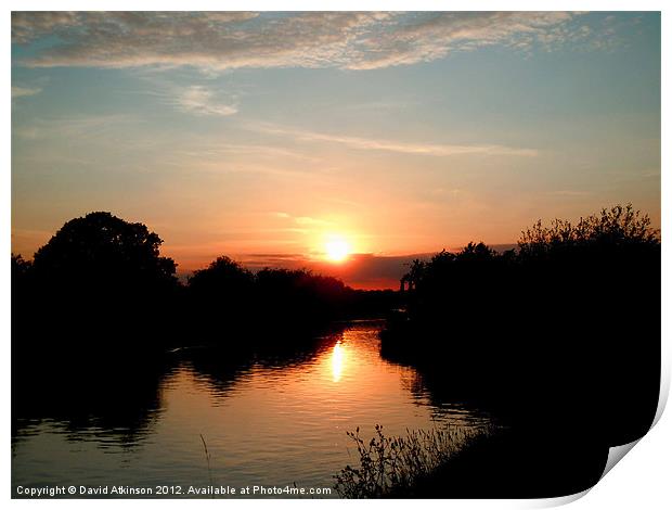 SUNSET OVER WATER Print by David Atkinson