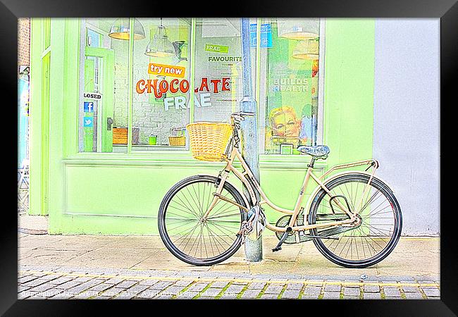 Chocolate Cafe colour Framed Print by Jack Jacovou Travellingjour