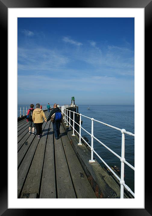 A Pier is a Disappointed Bridge Framed Mounted Print by Claire Ungley