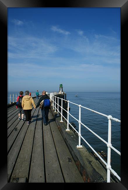 A Pier is a Disappointed Bridge Framed Print by Claire Ungley