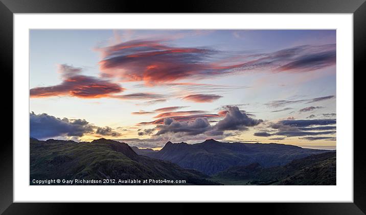 Red Skies over Langdale Framed Mounted Print by Gary Richardson