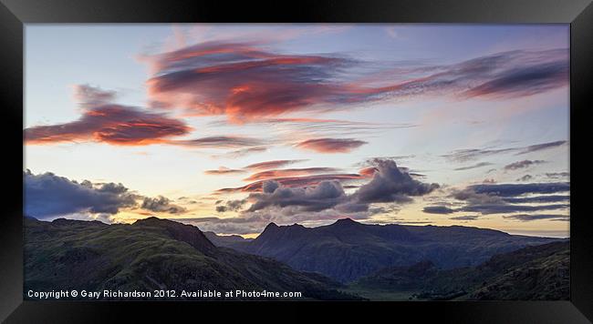 Red Skies over Langdale Framed Print by Gary Richardson