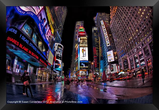 The City That Never Sleeps Framed Print by Susan Candelario
