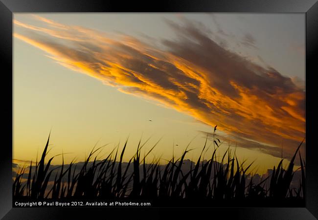 Speeding Cloud Sunset Framed Print by Paul Boyce