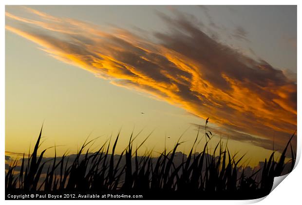 Speeding Cloud Sunset Print by Paul Boyce