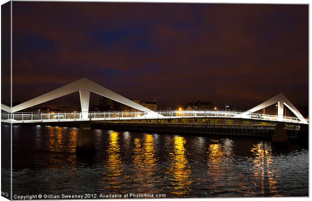River Clyde Squiggly Bridge Canvas Print by Gillian Sweeney