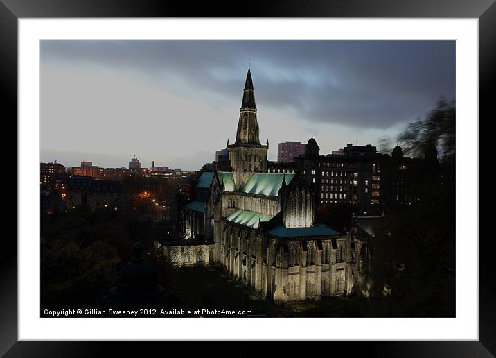 Glasgow Cathedral by night Framed Mounted Print by Gillian Sweeney