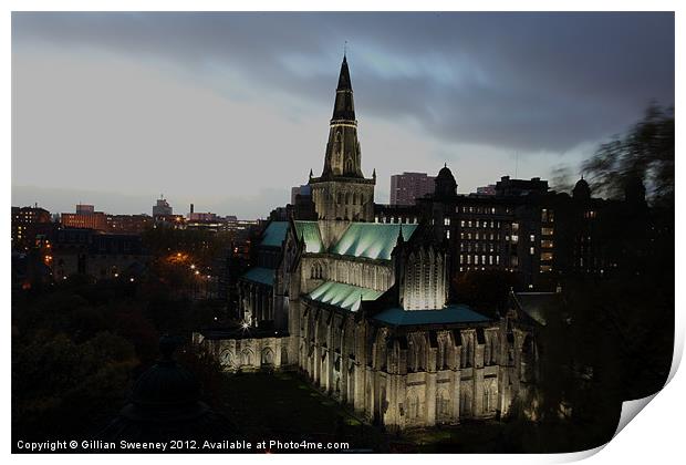 Glasgow Cathedral by night Print by Gillian Sweeney