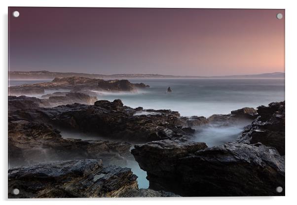 Cornish Sunset Acrylic by David Smith