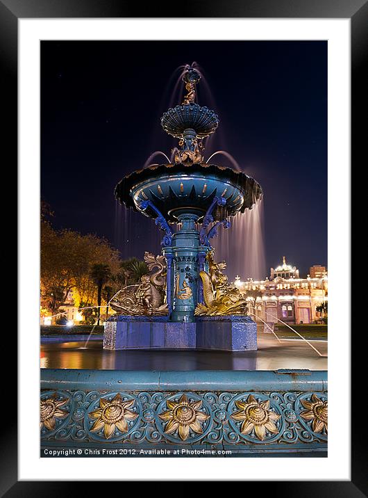 Torquay Fountain Framed Mounted Print by Chris Frost