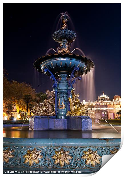 Torquay Fountain Print by Chris Frost