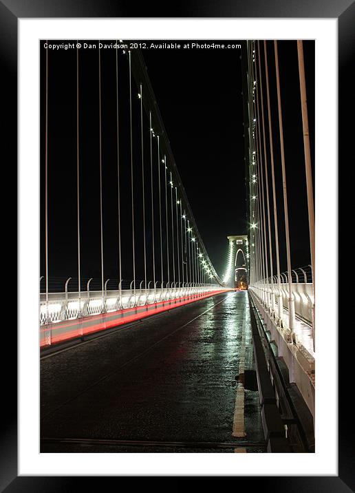 light trails on Clifton Bridge Framed Mounted Print by Dan Davidson