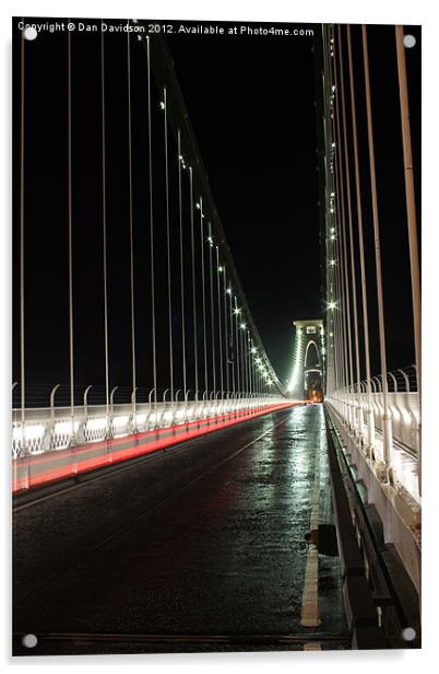 light trails on Clifton Bridge Acrylic by Dan Davidson