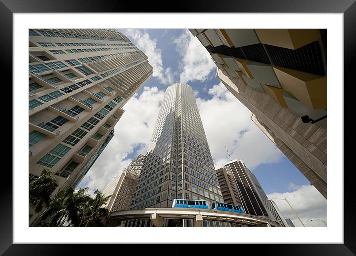 Metromover,  Downtown Miami, Framed Mounted Print by peter schickert