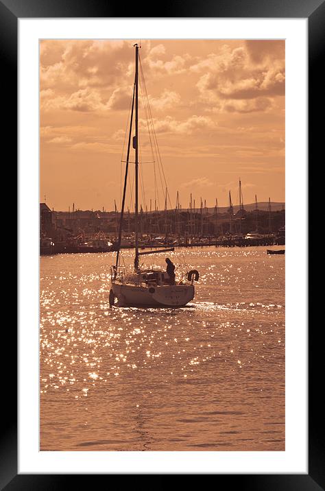 Sunset Sails Framed Mounted Print by John Ellis