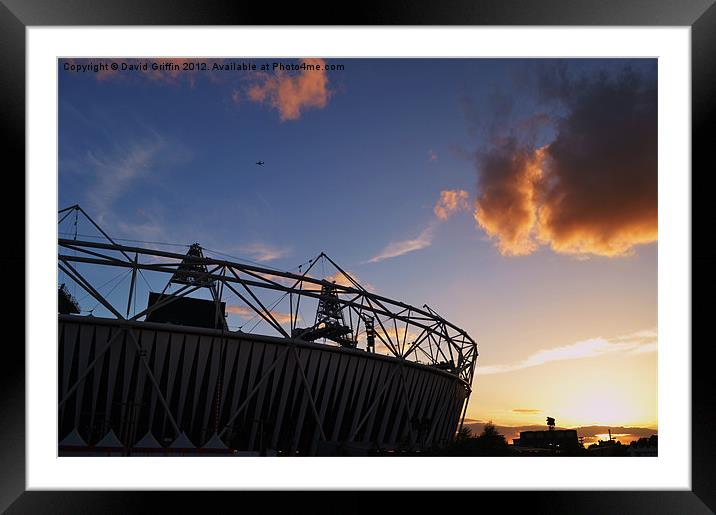 Olympic Stadium Sunset Framed Mounted Print by David Griffin
