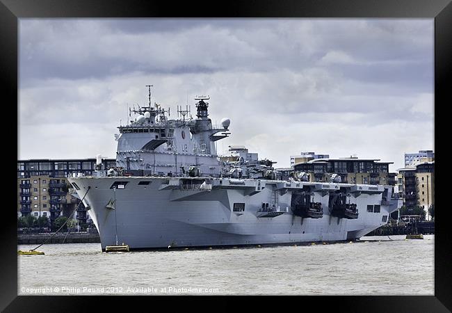 HMS Ocean in Greenwich Framed Print by Philip Pound