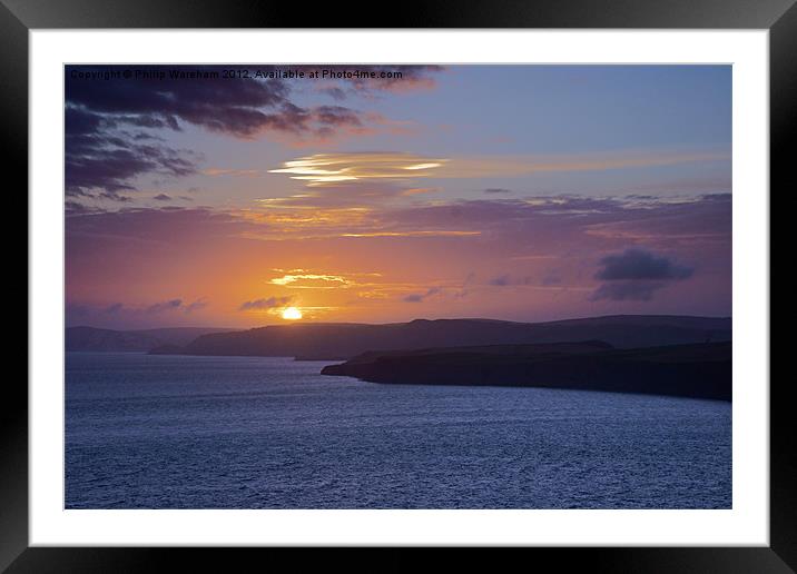 Sunset from St Aldhelms Framed Mounted Print by Phil Wareham