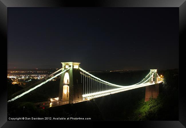 Clifton Suspension Bridge lights Framed Print by Dan Davidson
