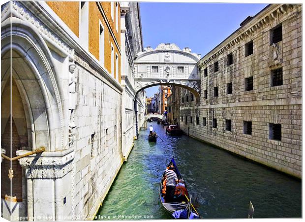 The Bridge of Sighs, Venice Canvas Print by Buster Brown
