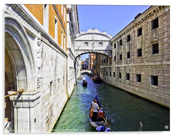 The Bridge of Sighs, Venice Acrylic by Buster Brown