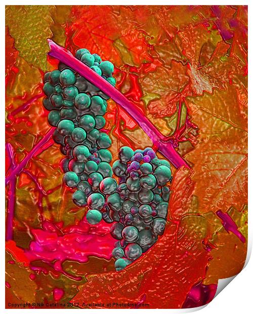 Autumn Grapes Print by Nik Catalina