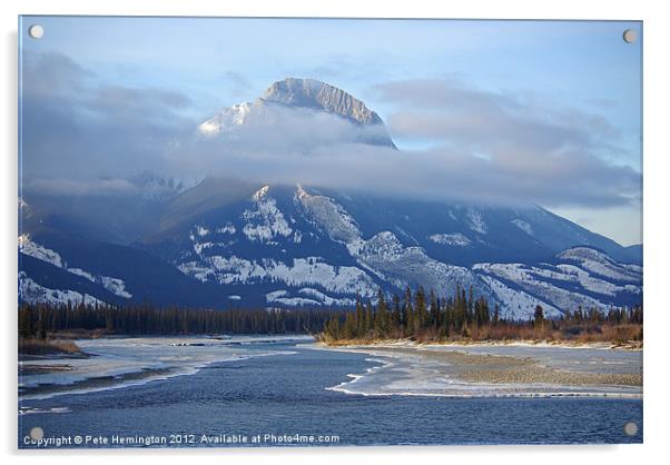 Rockies North of Jasper Acrylic by Pete Hemington