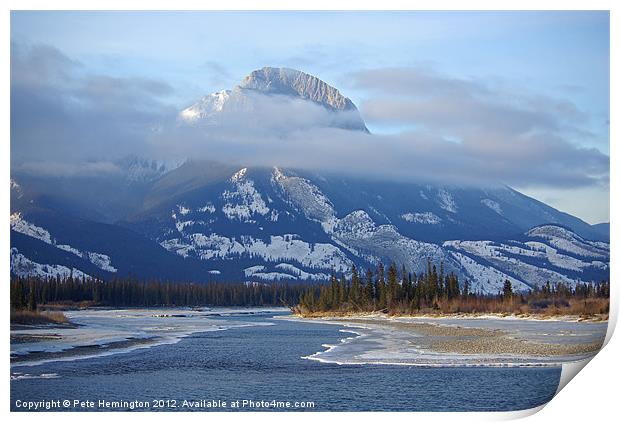 Rockies North of Jasper Print by Pete Hemington