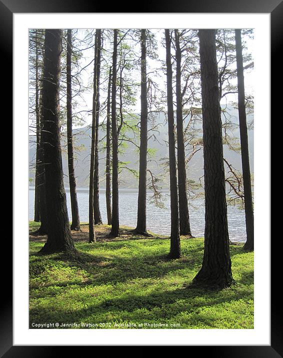 Loch Muick through the Trees Framed Mounted Print by Jennifer Henderson