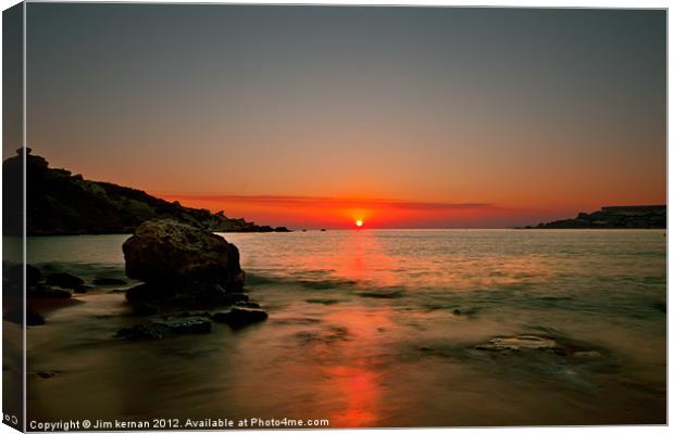 Sunset Over Golden Bay Canvas Print by Jim kernan