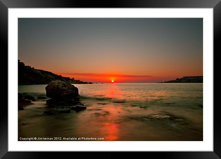 Sunset Over Golden Bay Framed Mounted Print by Jim kernan