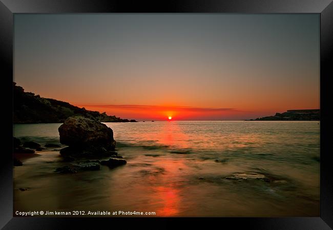 Sunset Over Golden Bay Framed Print by Jim kernan