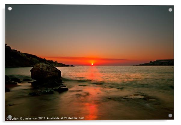Sunset Over Golden Bay Acrylic by Jim kernan
