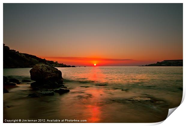 Sunset Over Golden Bay Print by Jim kernan