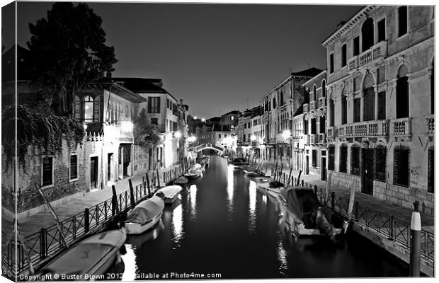 Night Time in Venice Canvas Print by Buster Brown