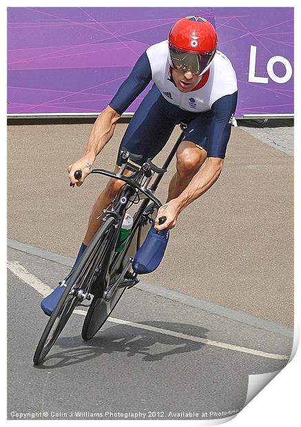 Bradley Wiggins  - Going For Gold - London 2012 Print by Colin Williams Photography