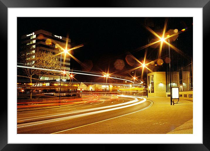 Urban Nightscape Framed Mounted Print by Andrew Vernon